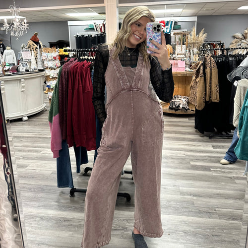 Simply Charmed Jumpsuit- Chocolate