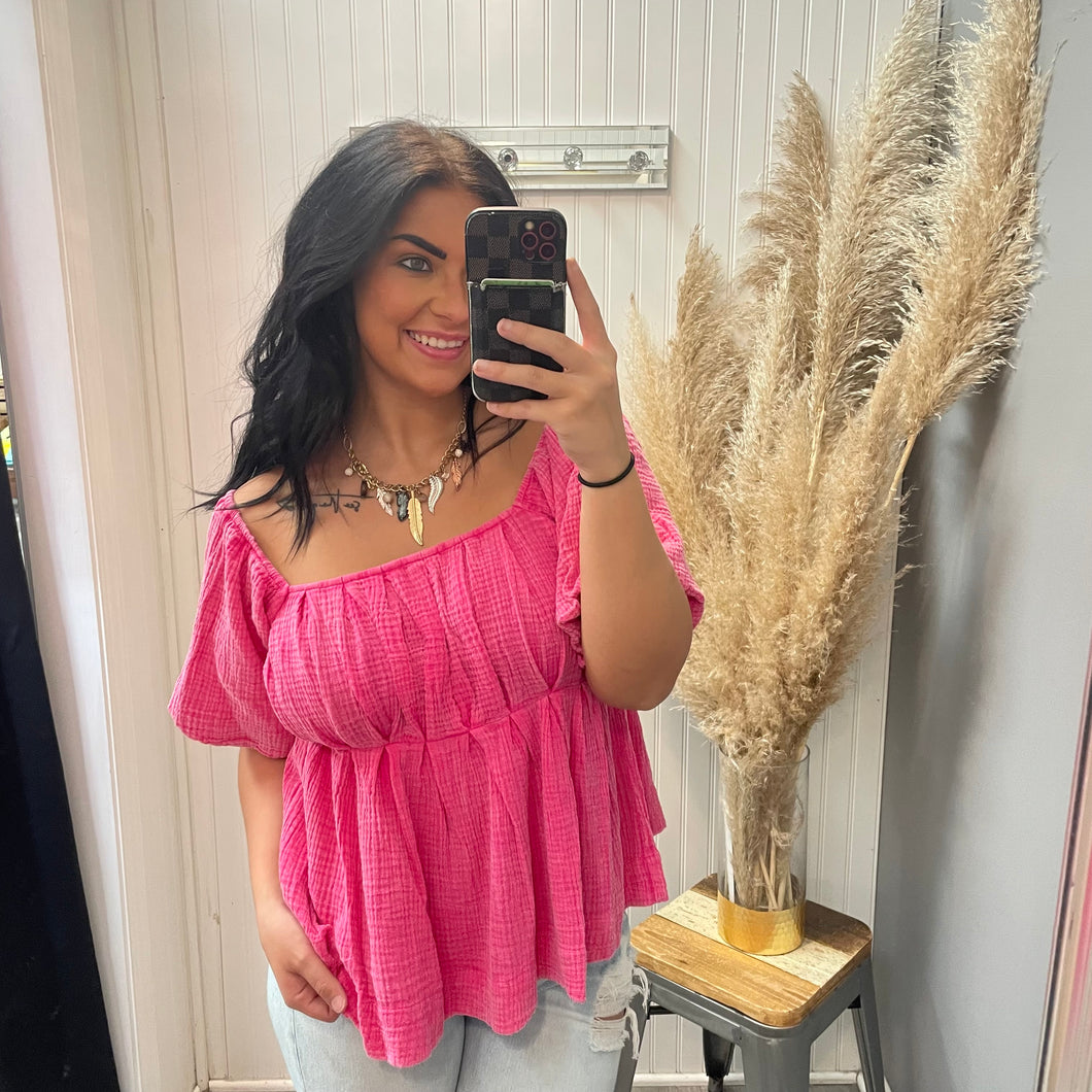 Brunch Babe Top ~ Pink