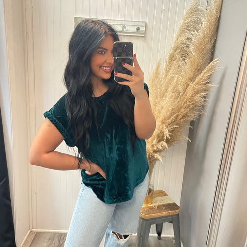 Velvet Beauty Top- Green