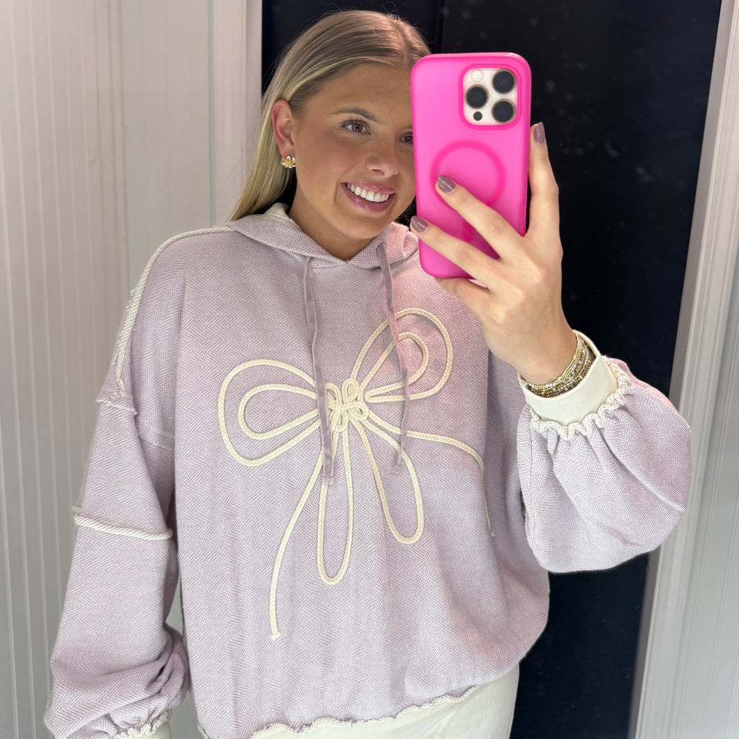 Beautiful Bow Hoodie - Lavender