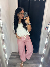 Load image into Gallery viewer, Pinstripe Barrel Leg Pant - RED