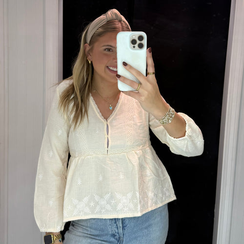 fall girly white top