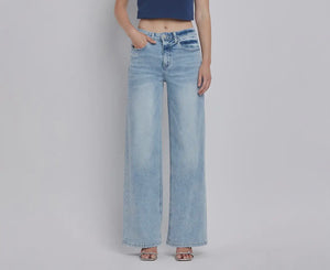 Glacier Tides High Rise Super Wide Leg Jeans