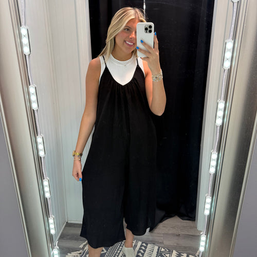 Just In Time Romper ~ Black