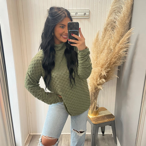 Cozy Up Top -OLIVE