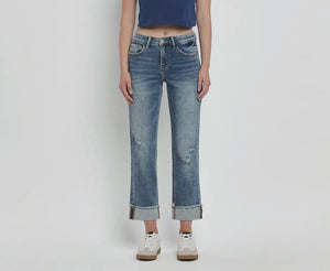 Infallible High Rise Cuff Straight Jeans