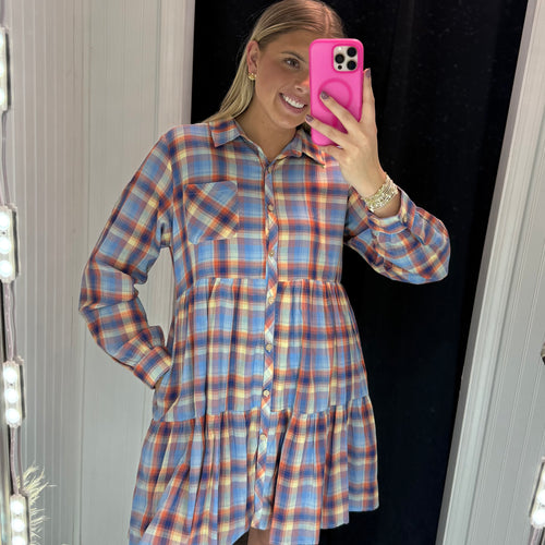 Sunset Plaid Dress