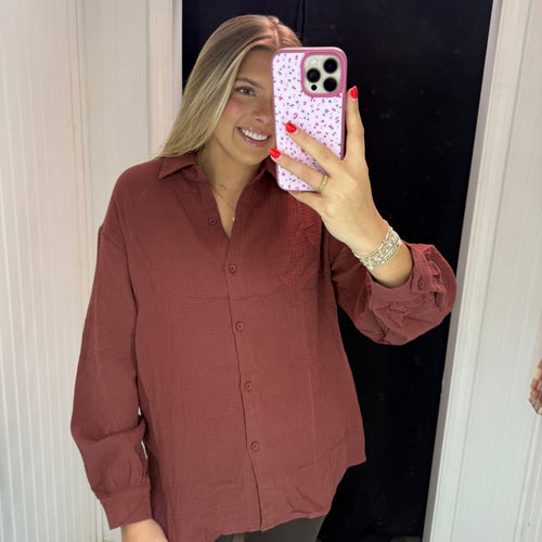 Better Days Button Down Top