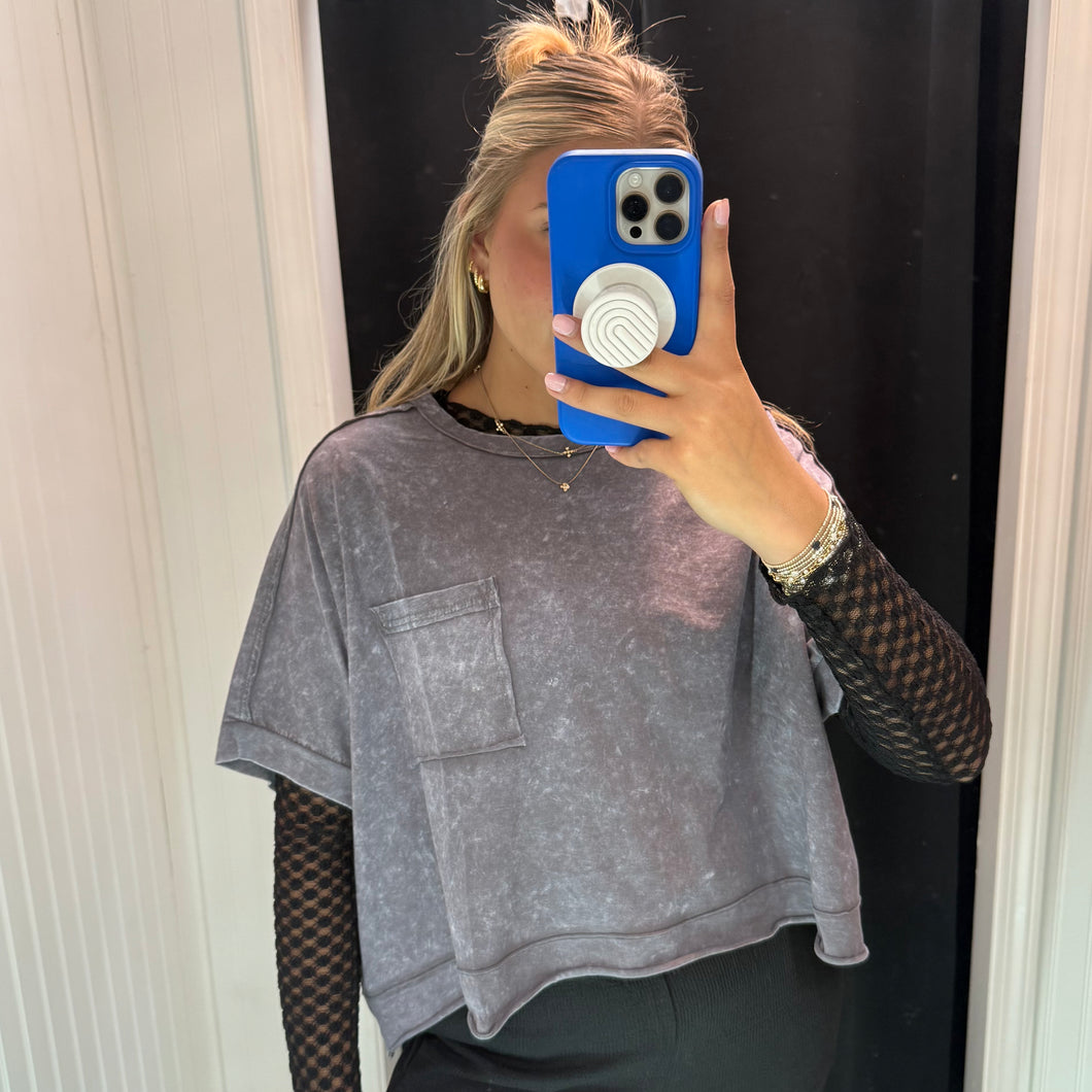 Oversized Comfy Crop - Black