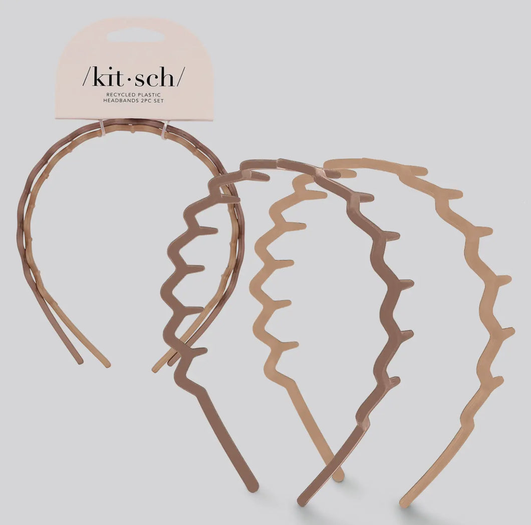 Kitsch-Zig Zag Headband- 2pc Neutral