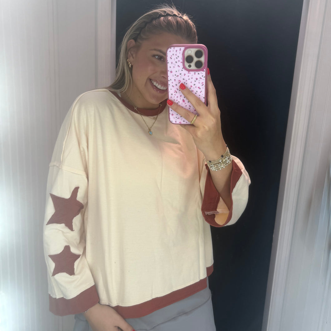 Jack and Jill Star Top ~ Oatmeal