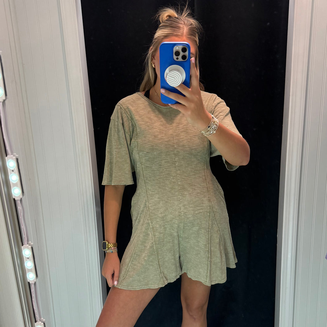 Day On The Town Romper - Sage