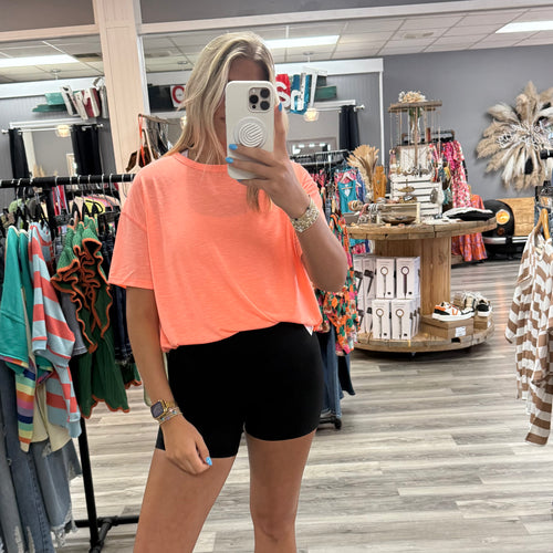 Relaxed Lightweight Oversized Tee- Coral