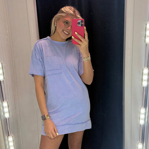Mineral Wash Dress ~ Blue