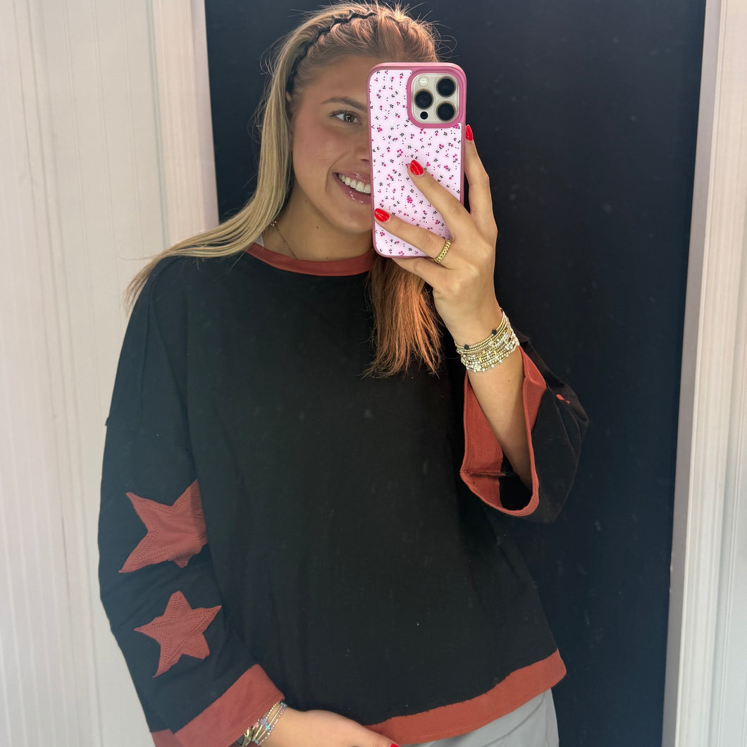 Jack and Jill Star Top ~ Black