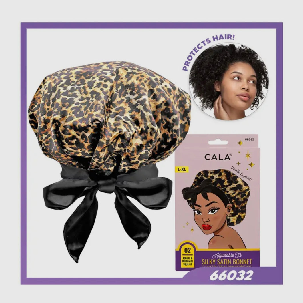 Satin Leopard Bonnet
