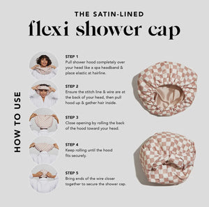 Kitsch - Satin Lined Flexi Shower Cap