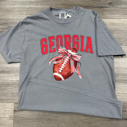 Georgia Football Bow Comfort Color Tee