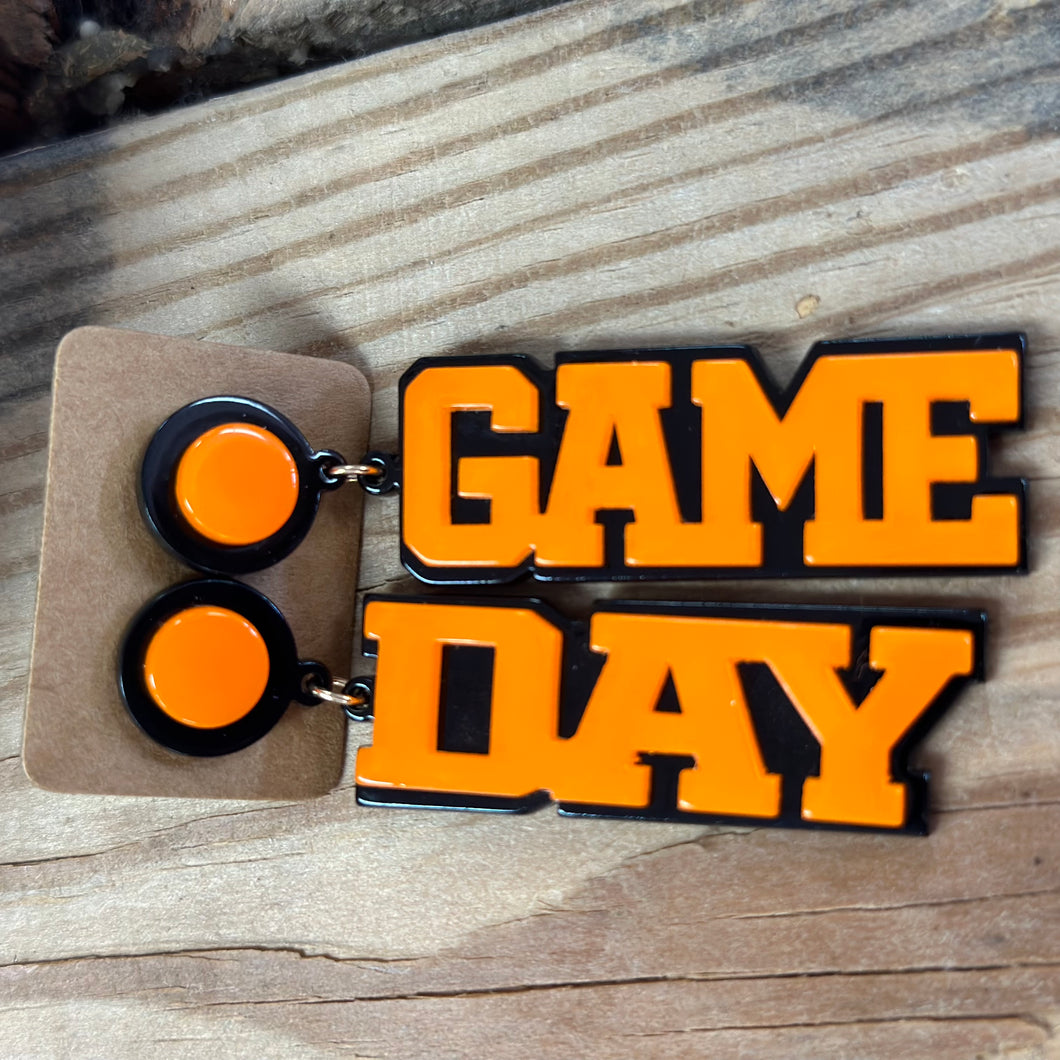 Game Day Orange & Black Earrings
